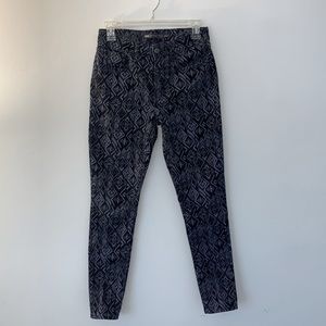 Levi Strauss Bohemian Boho Pattern High Waist High Rise Jeans (Black Blue)